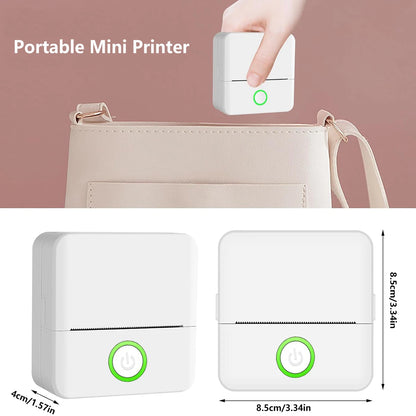 Mini Printer, Inkless Sticker Maker, Free Cut Small Pocket Printer, Portable Thermal Printer for Photo Journal Notes Memo