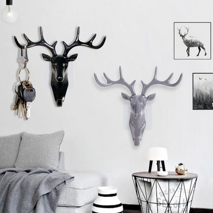 Fashion Cute Antler Hook Deer Head Key Holder Hanger Living Room Wall Decorative Ornament Home Decor Accessories