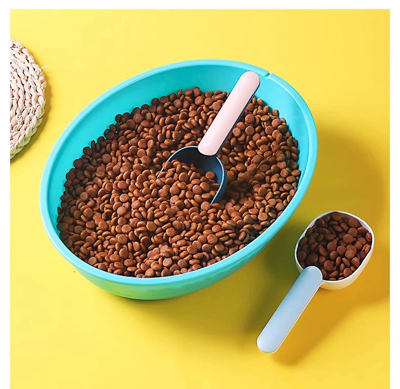 Cat Food Dog Food Spoon Pet Food Long Handle Cat Feeding Spoon Cat Feeding Spoon with Sealing Clip Measuring Spoon Cat Supplies