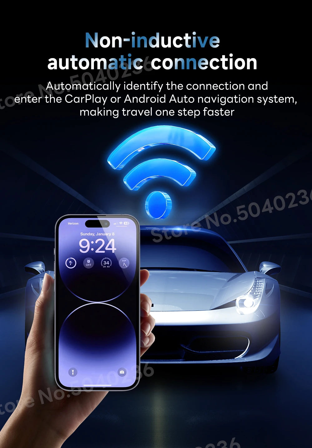 2air CarlinKit 5.0 Wireless CarPlay Wireless Android Auto Box 2.4G & 5.8Ghz WiFi BT Auto Connect Plug&Play For Wired AA CP Cars