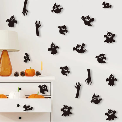 Halloween 3D Bat Wall Stickers Pvc Black Spider Ghost Sticker Halloween Horror Props Home Bedroom Bar Halloween Decoration 2024