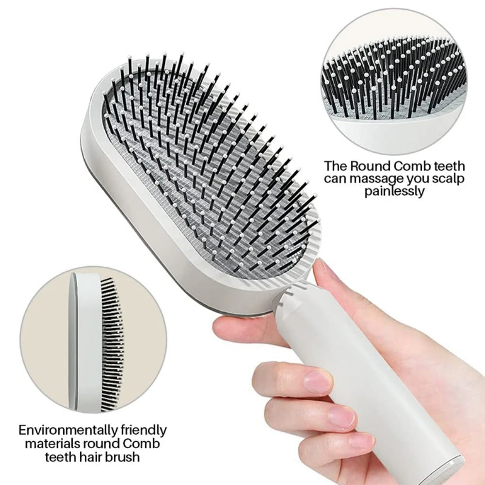 Self Cleaning Hair Brush 3D Air Cushion Massage Comb Airbag Massage Brush One-key Cleaning Detangling Hair Brush Styling Tools