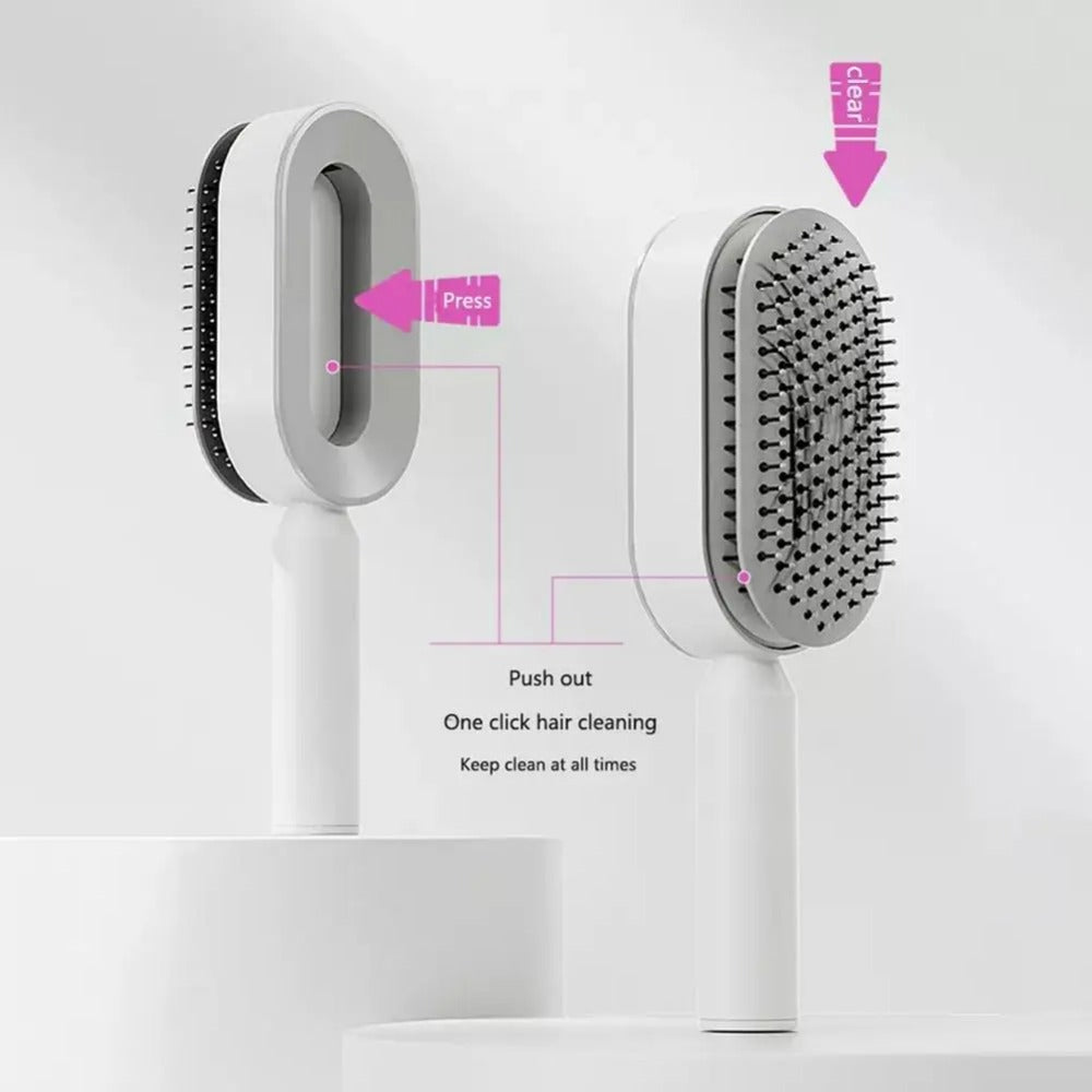 Self Cleaning Hair Brush 3D Air Cushion Massage Comb Airbag Massage Brush One-key Cleaning Detangling Hair Brush Styling Tools