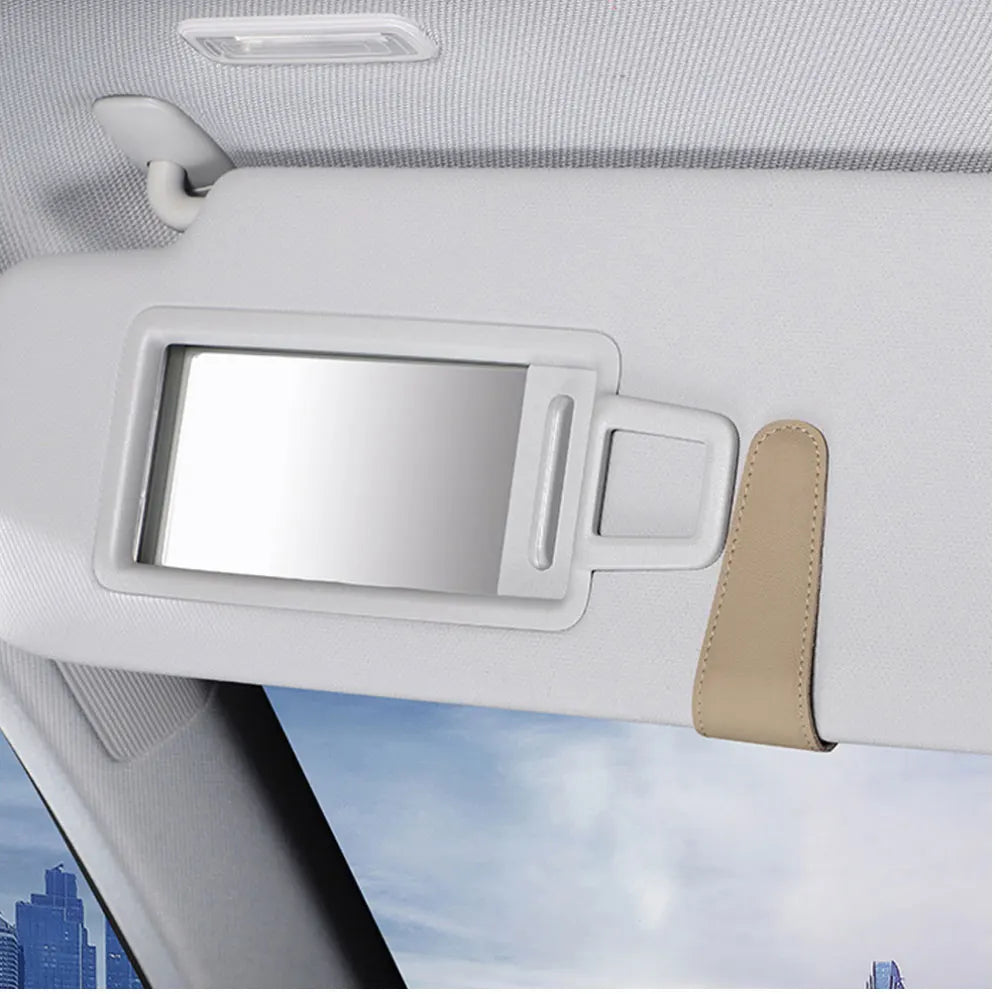 Universal Car Auto Sun Visor Eyeglass Hanger Clip Leather Glasses Holder Magnetic Multi-Function Automobile Accessories Storage