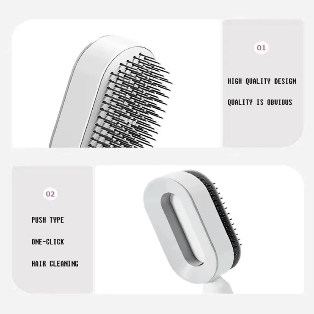 Self Cleaning Hair Brush 3D Air Cushion Massage Comb Airbag Massage Brush One-key Cleaning Detangling Hair Brush Styling Tools