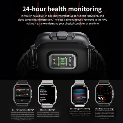 D8 Smart Watch With Earbuds Fitness Tracker Sports Recorder Heart Rate Blood Pressure Blood Oxygen Monitor With 2” Touchscreen