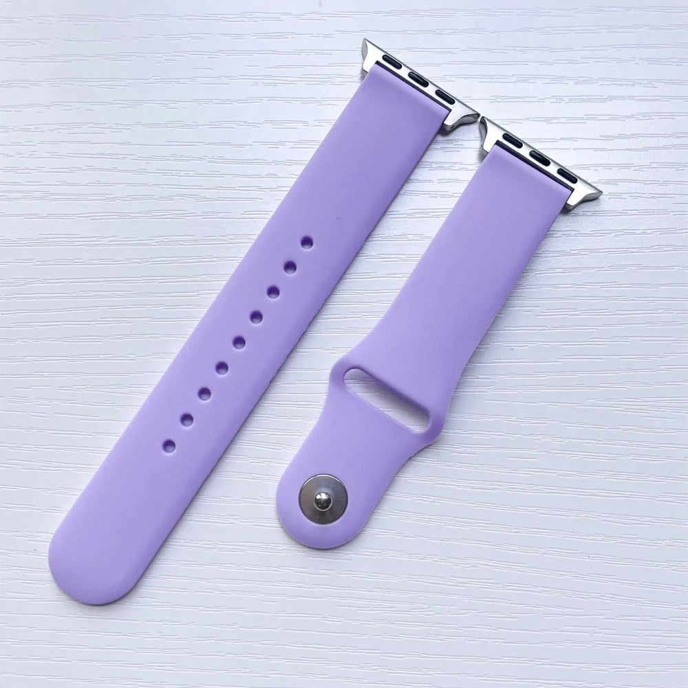 For Apple Watch band 45mm 44mm 42mm 49mm iWatch strap 40mm 41mm 38mm Silicone bracelet correa Series 9 8 7 6 5 3 4 3 SE Ultra 2