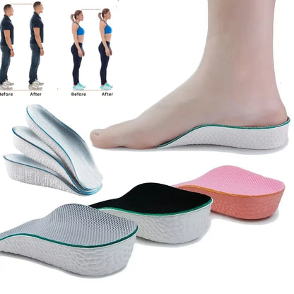 Memory Foam Height Increase Insoles for Men Women Shoes Flat Feet Arch Support Orthopedic Insoles Sneakers Heel Lift Shoe Pads