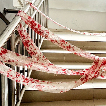 Halloween Versatile Blood Stained Gauze Warning Tape Isolation Tape Gauze Blood Stained Bandage Halloween Decoration