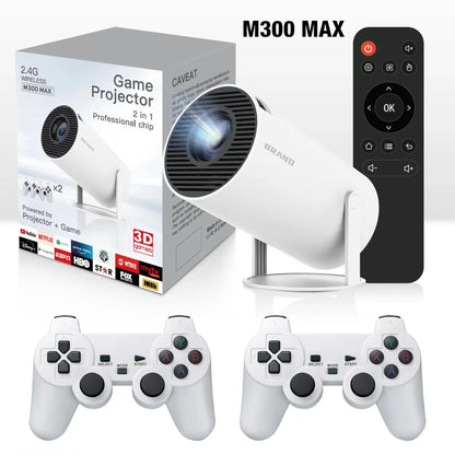 M300 MAX Retro video game consoles Video Game Consoles mini Portable Intelligent Projector 720p Home Projector 64GB 46000+ Games