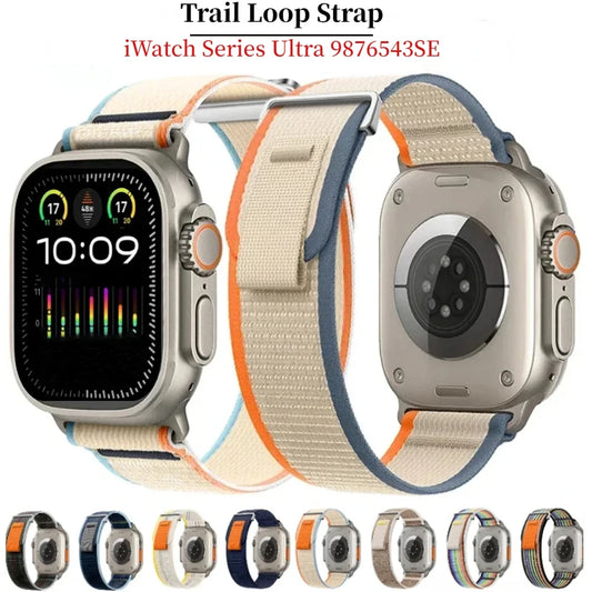 Trail Loop Band for Apple Watch Ultra 2 49MM Strap 44mm 40mm 41mm 42mm 38mm Bracelet for IWatch Series 9 8 7 6 5 4 Se 45mm Strap