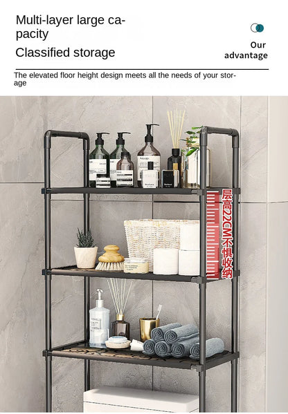 Storage Shelf for Bathroom Space Saver Over Toilet Rack Storage Organizer Rack Floor-to-ceiling Bathroom Rack Storage Accessory