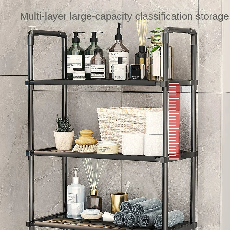 Storage Shelf for Bathroom Space Saver Over Toilet Rack Storage Organizer Rack Floor-to-ceiling Bathroom Rack Storage Accessory