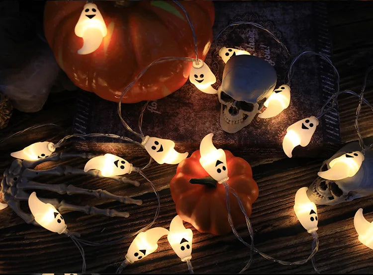 Halloween Decoration Led Light String Pumpkin Skull Head Eyeball Shaped Lamp String Trick Or Treat Lantern Horror Halloween Day