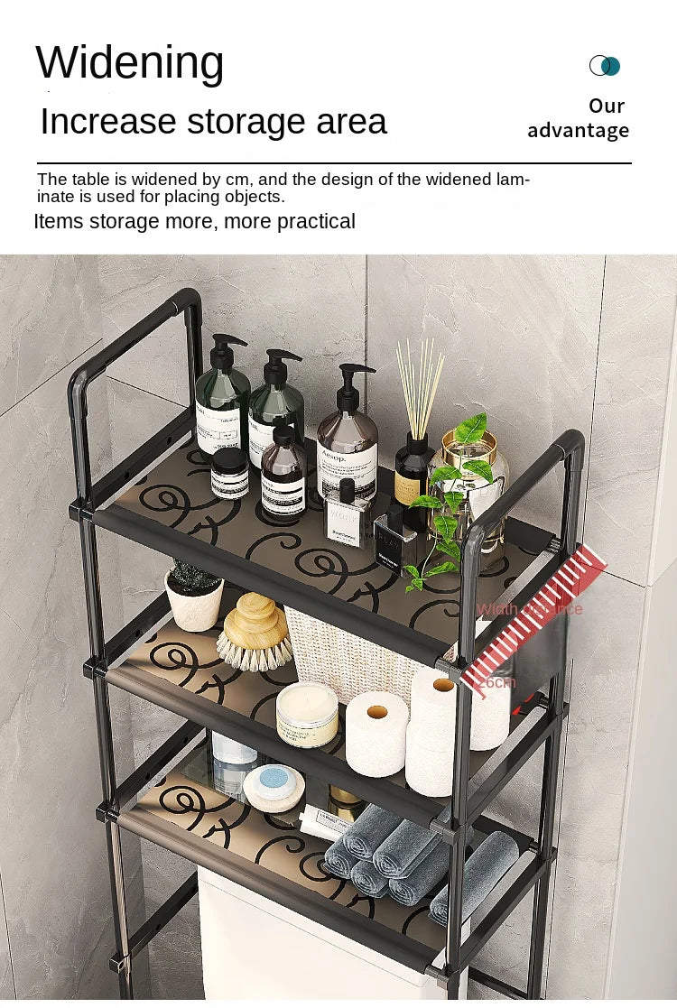 Storage Shelf for Bathroom Space Saver Over Toilet Rack Storage Organizer Rack Floor-to-ceiling Bathroom Rack Storage Accessory