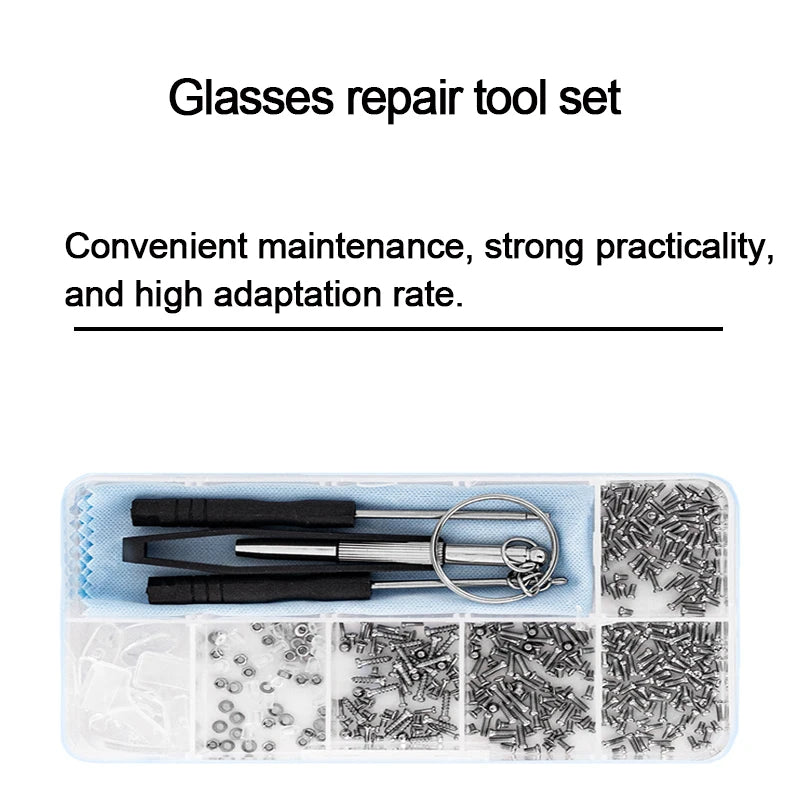 Eyeglasses Sunglasses Repair Kit Tool Glasses Screwdriver Screws Sets Nuts Nose Pad Optical Parts Assorted