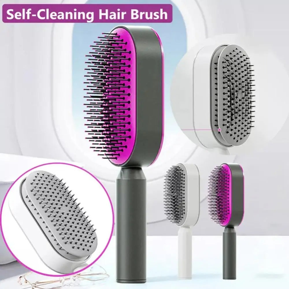 Self Cleaning Hair Brush 3D Air Cushion Massage Comb Airbag Massage Brush One-key Cleaning Detangling Hair Brush Styling Tools