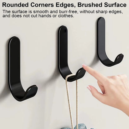 6Pcs Self Adhesive Strong Wall Hooks Towel Hook Door Hanger Key Bag Coat Hook Holder Kitchen Bathroom Accessories Home Organizer