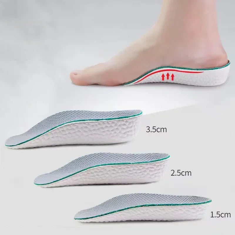 Memory Foam Height Increase Insoles for Men Women Shoes Flat Feet Arch Support Orthopedic Insoles Sneakers Heel Lift Shoe Pads