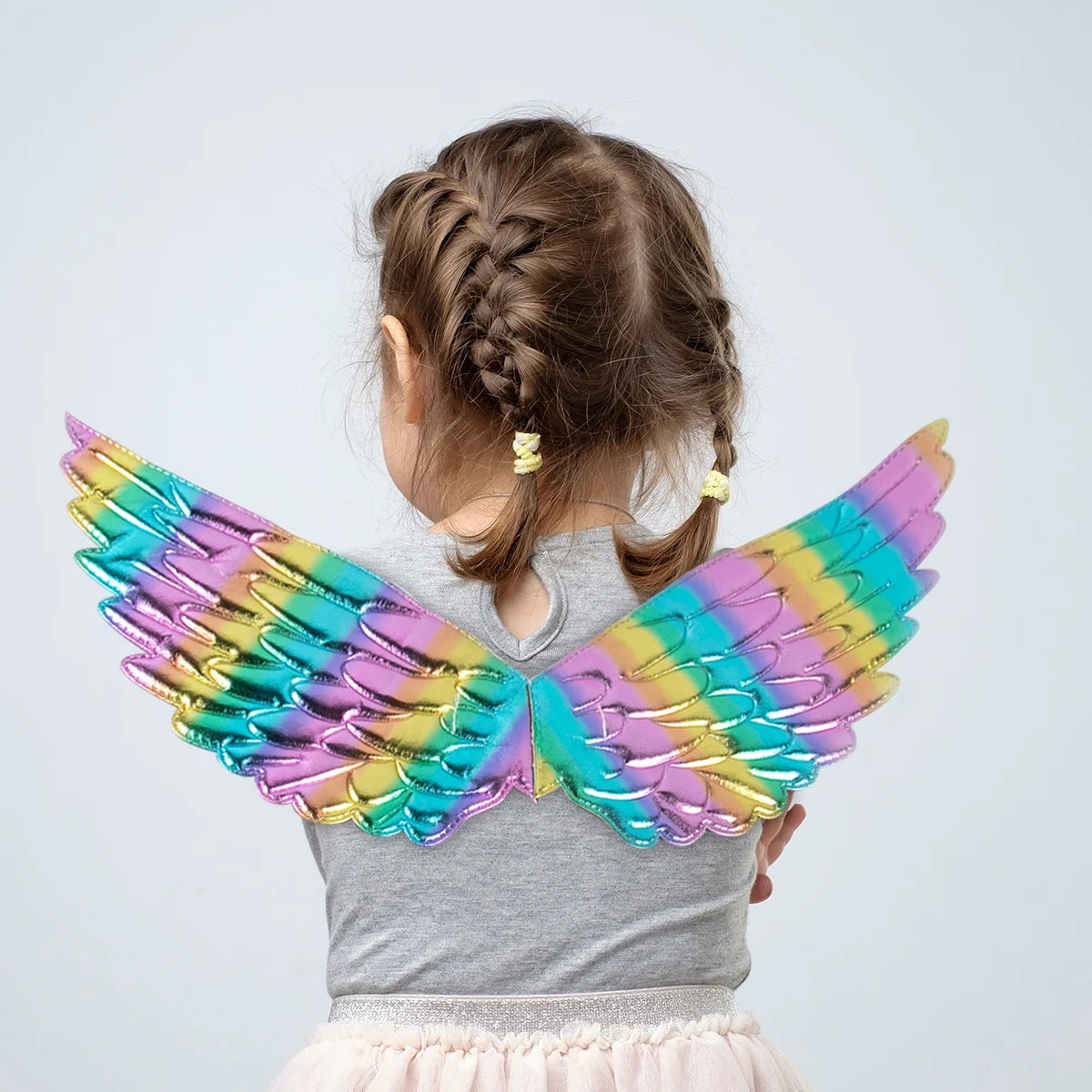 Cute Unicorn Headband with Angel Wings Rainbow Unicorn Princess Costume for Girl Birthday Party Halloween Decoration Photo Props