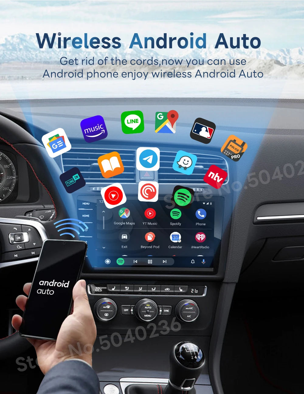 2air CarlinKit 5.0 Wireless CarPlay Wireless Android Auto Box 2.4G & 5.8Ghz WiFi BT Auto Connect Plug&Play For Wired AA CP Cars